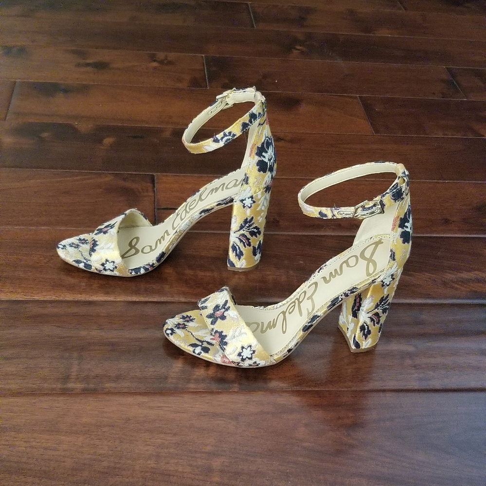 Sam Edelman Yellow and Blue Floral Sandals - Picture 9 of 9
